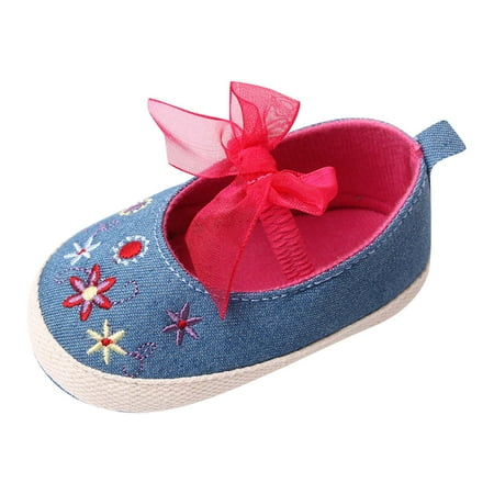 

Little Boys Girls Comfortable Shoes Summer Children Walking Shoes Sports Shoes Flat Bottom Non Slip Lightweight Slip On Comfortable Embroidery Flower Ribbon