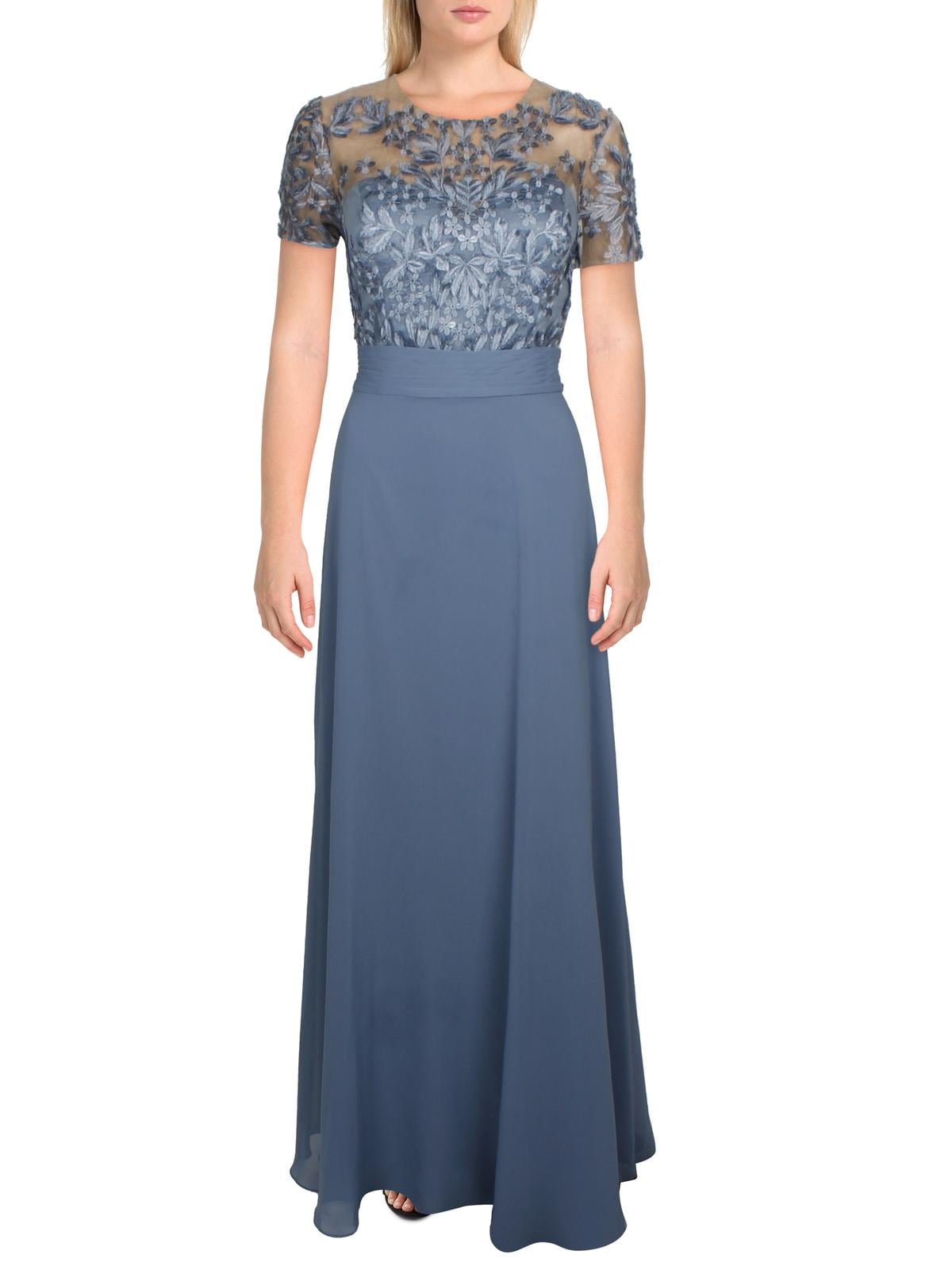floral embroidered evening dress js collections