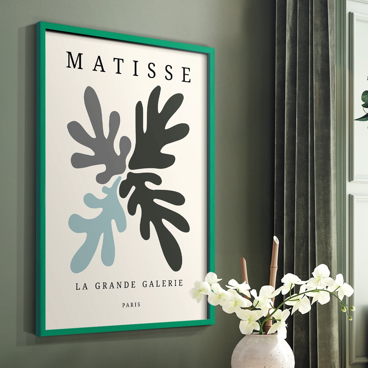 Matisse CCCLXXXIII in Green Solid Wood 16 x 20 Framed Print