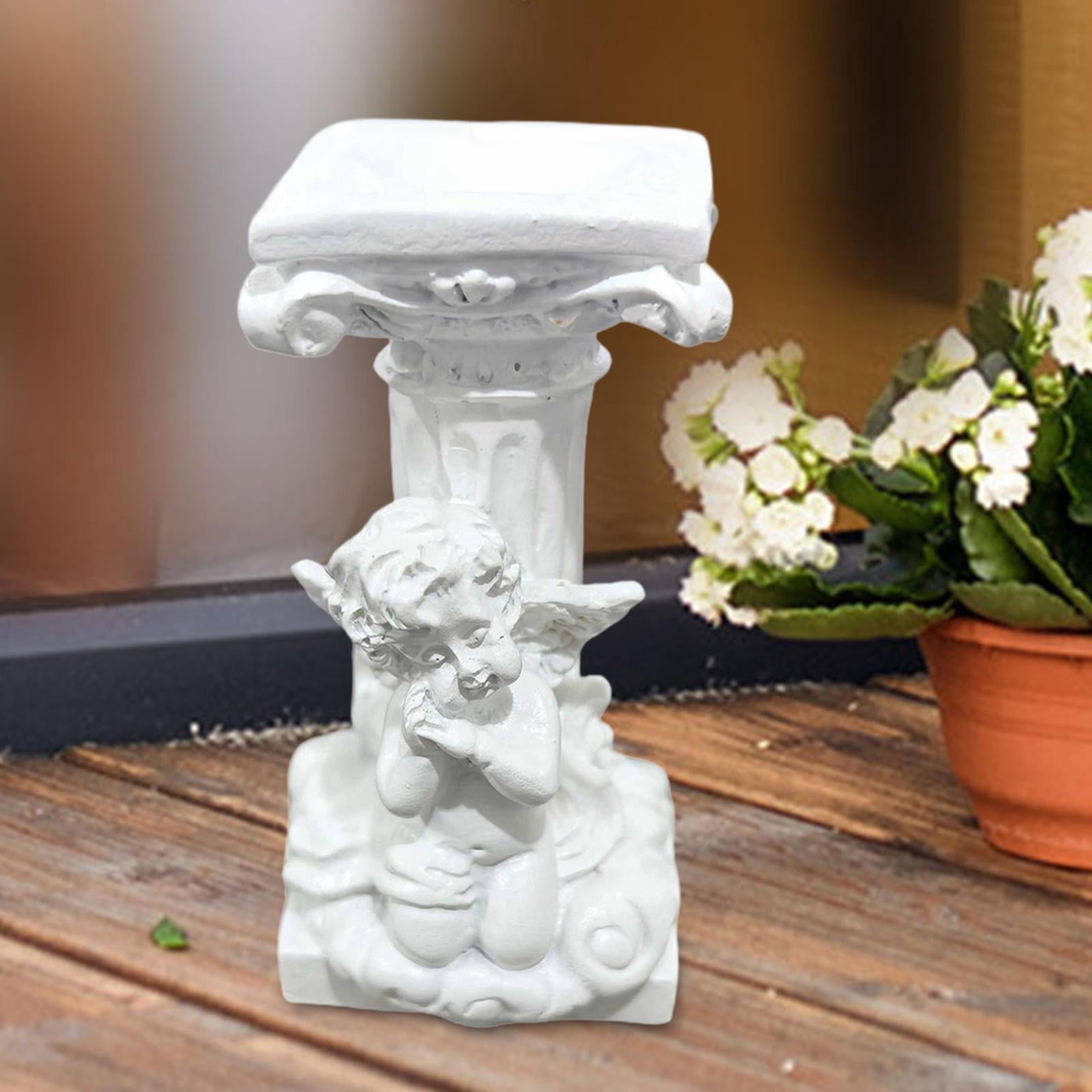 koolsoo Angel Statue Outdoor Sculpture Collecting Friend Gift Yard Art Decor Decorative Figurine for Outside Pathway Living Room Desk
