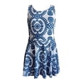 thumbnail image 3 of Conairie Girls Swimsuit One Piece Floral Print Bathing Suit Swim Dress Adjustable Straps Modest Swimwear Blue 11-12 Y, 3 of 6