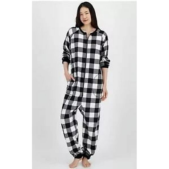 Family Pajamas Women's Checkered One-Piece Pajama, Buffalo Check Small