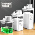 thumbnail image 2 of Distributeur de Détergent Rechargeable, Distributeur de Détergent à Lessive Vide, Réservoir de Poudre Adoucissant, Récipient de Stockage d'Eau de Javel avec Échelle 1800ml G4390B, 2 of 6