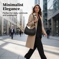 thumbnail image 7 of KXF Women Leather Underarm Bag Crescent Shoulder Handbag Saddle Bag Chic Purse Satchel Purse, 7 of 7