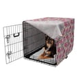 thumbnail image 2 of Peony Dog Crate Cover, Repetitive Vibrant Tones Modernized Flowers Print, Easy to Use Pet Kennel Cover Small Dogs Puppies Kittens, 7 Sizes, Pink Blush Grey, by Ambesonne, 2 of 6