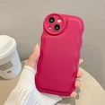 thumbnail image 2 of Case for iPhone 14 Pro,Solid Hot Pink Curly Wave Frame Bumpers Back Case,Slim Soft Silicone Shockproof Circle Camera for iPhone 14 Pro Case 6.1 inches, 2 of 12