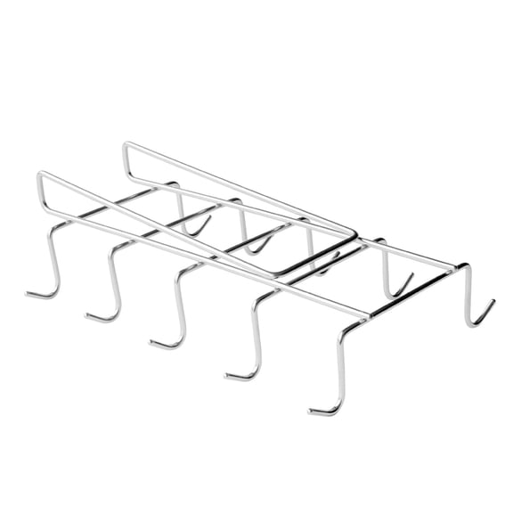 HEMOTON Stainless Steel Kitchen Storage Rack with 10 Hooks for Cups and Glasses Silver Creative Design