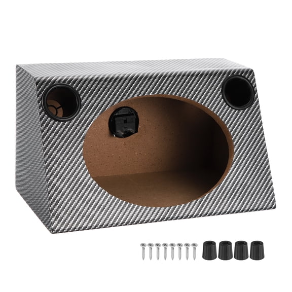 6 x 9 Inch Ported Wooden Speaker Enclosure, Black White Single Vented Subwoofer Boxes Car Audio Truck Speaker Box for DIY Home Vehicle Audio Custom Sound Supplies