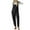 Black, variant on aidice Cotton Linen Rompers for Women Summer Lightweight Drawstring Adjustable Strap Pants Jumpsuits