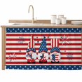 thumbnail image 2 of Independence Day Gnomes Cabinet Curtain 32"Wx55"L, Dustproof Pantry Door Curtain with Self Adhesive Tape, 4th of July Red Striped Tall Storage Cover Privacy Drape for Bathroom Kitchen Laundry Room, 2 of 9
