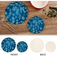 thumbnail image 4 of FREEAMG Blue Christmas Snowflake Pot Holder Trivets Set of 2, Heat Resistant Cotton Rope Round Trivets for Hot Dishes, Bowl,Teapot, Hot Pot and Pans, 4 of 7