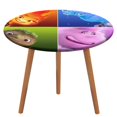 thumbnail image 1 of Elementos-theme Fitted Round Tablecloths Elastic Edged Table Covers Waterproof Table Cloth for Kitchen Holiday Party Tables Decor 150cm, 1 of 6