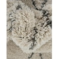 thumbnail image 4 of Unique Loom Rabat Shag Collection Area Rug - Trellis (8' Square Pure Ivory/Gray), 4 of 7