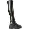 thumbnail image 2 of Wild Pair Womens Enchantt Faux Leather Tall Wedge Boots, 2 of 3
