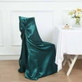 thumbnail image 5 of Balsa Circle Peacock Teal Universal Solid Satin Chair Covers Slipcovers Wedding Decorations, 5 of 8