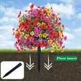 thumbnail image 4 of 23.6in Artificial Violet Ball Topiary Trees with Ground Spikes Faux Boxwood Topiary Ball Trees Realistic Faux Artificial Shrubs Tree Bushes Plants for Indoor Outdoor Front Porch Decor (Hotpink, 1pc), 4 of 6