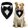 thumbnail image 4 of KMWGRE Adjustable Dog Bow Tie Collar Soft Polyester Necktie Fashion Pet Accessory For Wedding Party Formal Occasions Black S, 4 of 8