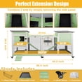 thumbnail image 5 of PETSCOSSET 40"L Rabbit Hutch Indoor Wooden Large Bunny Hutch Outdoor 2 Story Rabbit Cage on 4 Metal Wheels with Run and 2 Pull Out Trays UV Panel Guinea Pig Pet House for Small to Medium Animals, 5 of 8
