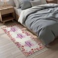 thumbnail image 4 of Area Rug with Tassels 2' x 5', Mother's Day Pink Red Floral Kitchen Runner Rug for Hallway Bedroom Throw Rugs, Spring Blossom Leaves Soft Door Mat for Bathroom Entrance Living Room, 4 of 9