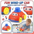 thumbnail image 2 of Cartoon Wind Up Amphibious Vehicle Rotating Land and Water Car for Bathtub and Floor Play Fun Clockwork Action Floating Toy Vehicle with Manual Drive Red, 2 of 6