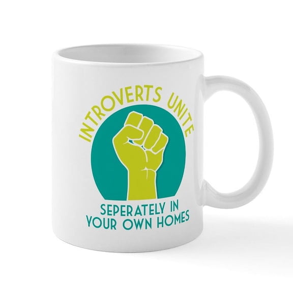 CafePress - Introverts Unite - 11 oz Ceramic Mug - Novelty Coffee Tea Cup