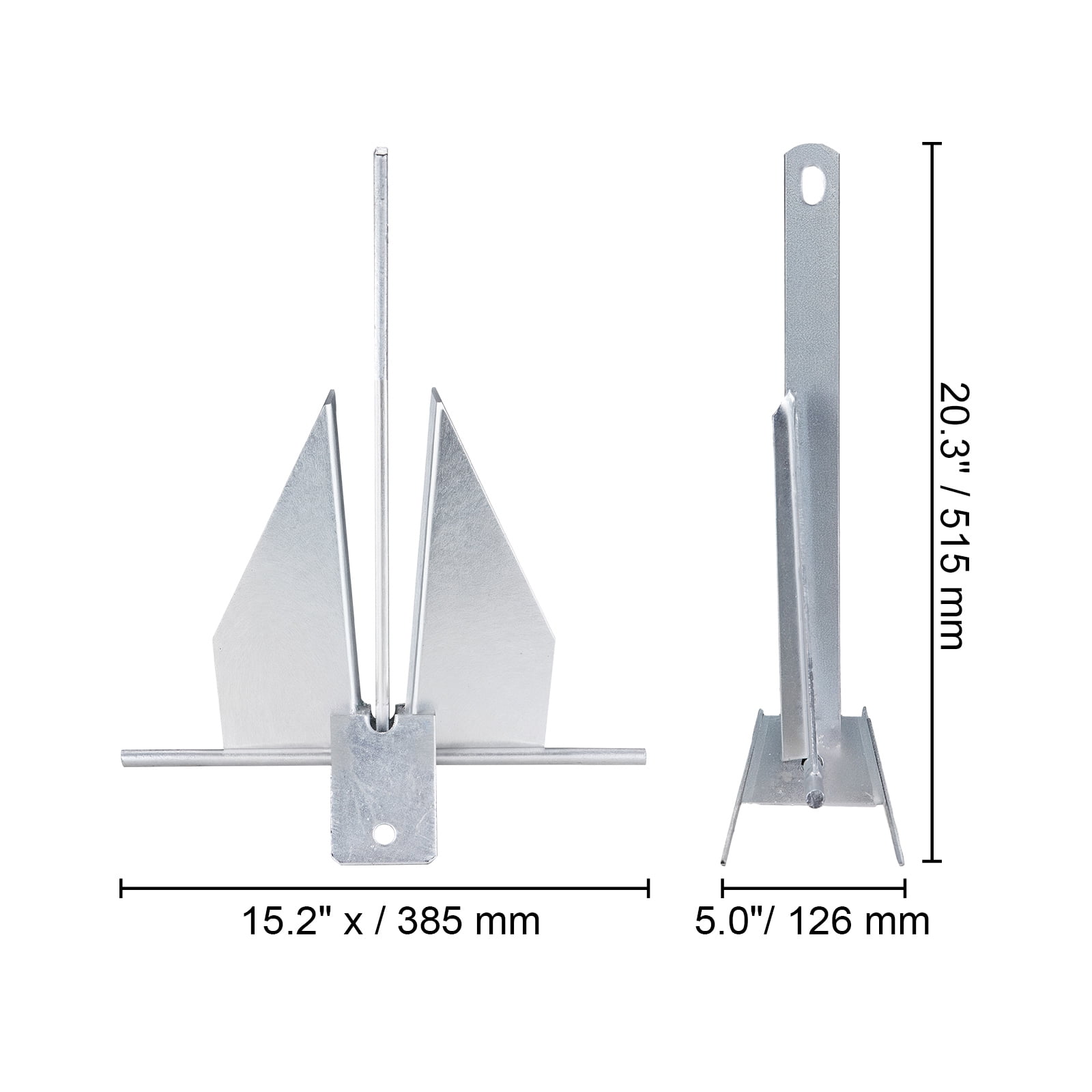 SKYSHALO 8.5 lbs Fluke Anchor - Galvanized Steel, 7.9 Chain