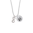 thumbnail image 2 of Delight Jewelry Silvertone Infinity Rope Silvertone Script Initial Disc - D - Charm Necklace, 20"+3", 2 of 4