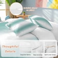 thumbnail image 2 of 3 Piece Aqua Teal White Ombre Duvet Cover Set California King,Microfiber Comforter/Quilt Cover with Corner Ties and 2 Pillowcases,Modern Abstract Art Farmhouse Gradient Bedding with Zipper Closure, 2 of 8