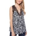 thumbnail image 1 of Camisola sin Mangas con Cuello en V de Encaje de Color sólido de Verano para Mujer C-Negro CH C-Negro CH Xishao ropa, 1 of 2