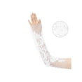 thumbnail image 3 of INSPIRE CHIC Women's Lace Floral Mesh Gloves Female Pearl Bowknot Polka point Wrist Fingerness Length Sleeves for Elegant Bridge Wedding Evening Party White15, 3 of 6