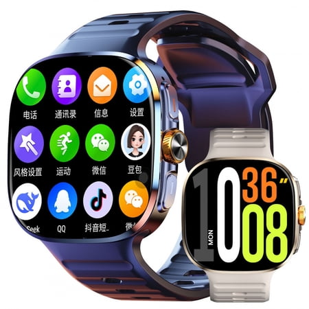 5G Global Version Smart Watch with SIM Card Slot, 2.14-inch AMOLED Display, Life Waterproof Dual System Support for App Download