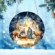 thumbnail image 4 of Fiudx Ofertas de la semana Adornos navideños redondos de acrílico, colgante de bautizo con diseño de bosque, adornos de pared para fiestas, 4 of 6