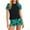 Black, variant on LPZOOGU Women's Two Piece Rash Guard Set, Short Sleeve Raglan Top with Tropical Leaf Print Boyshort Bottoms, Modest Swimwear