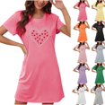 thumbnail image 3 of WREESH Nightgown for Women Valentine's Day Short Sleepshirts with Heart Print for Cozy and Cute Sleepwear Black, 3 of 3