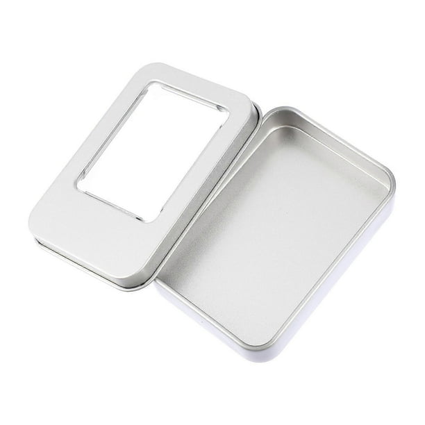 USB Drive Case Pack of 10 Tinplate Storage Boxes with Window Design, Scratch Resistant, Multi Purpose for Home, Office, School, and Safe Small Item