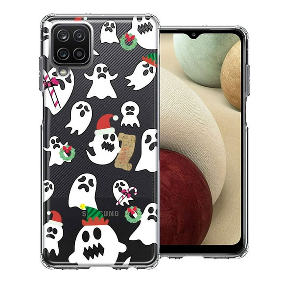 MUNDAZE For Samsung Galaxy A12 Halloween Christmas Ghost Design Double Layer Phone Case Cover