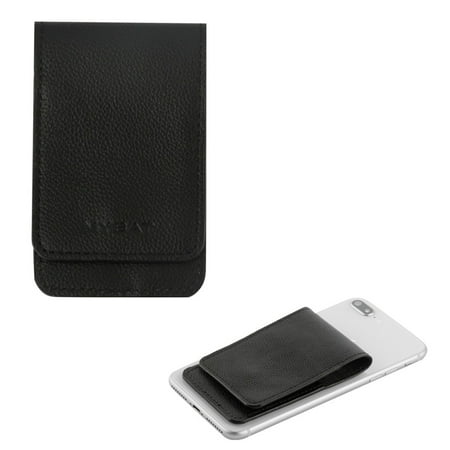 Pouch Snap - Insten Genuine Leather Flip Adhesive Card Pouch With Snap Fastener