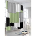 thumbnail image 3 of Abstract Art Shower Curtain, Green Black Gray Splice Waterproof Shower Curtain Set with 12 Hooks Lightweight Washable Fabric Shower Curtains for Bathroom 72x84 Inches, 3 of 6
