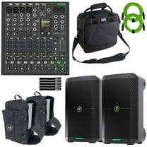 Mackie Thump GO 8" Portable Battery-Powered Loudspeaker 2-Pack with ProFX10 GO Mixer Package