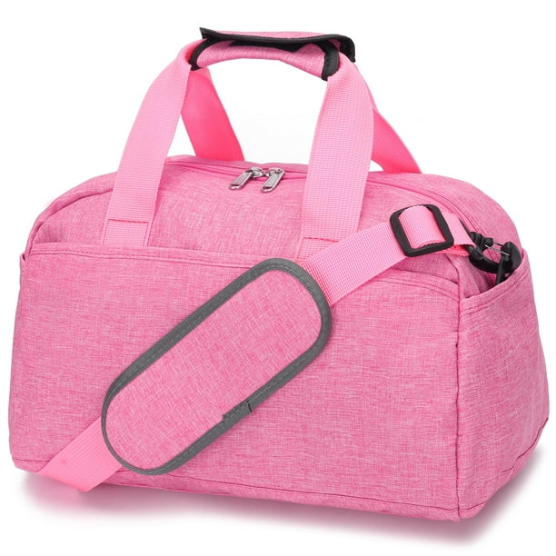 Bolsa de gimnasio Ineeatu pequeña de 14 pulgadas para mujeres y hombres, color rosa