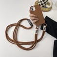thumbnail image 4 of Silicone iPhone Case with Phone Lanyard, Long Crossbody Strap, Universal Lanyard Neck Strap Protective Case Cover (Brown, iPhone 11), 4 of 12