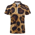 thumbnail image 4 of Aesthetic Leopard Print Men Zipper T-shirt Summer Casual Short Sleeve T-shirt Top, 4 of 7