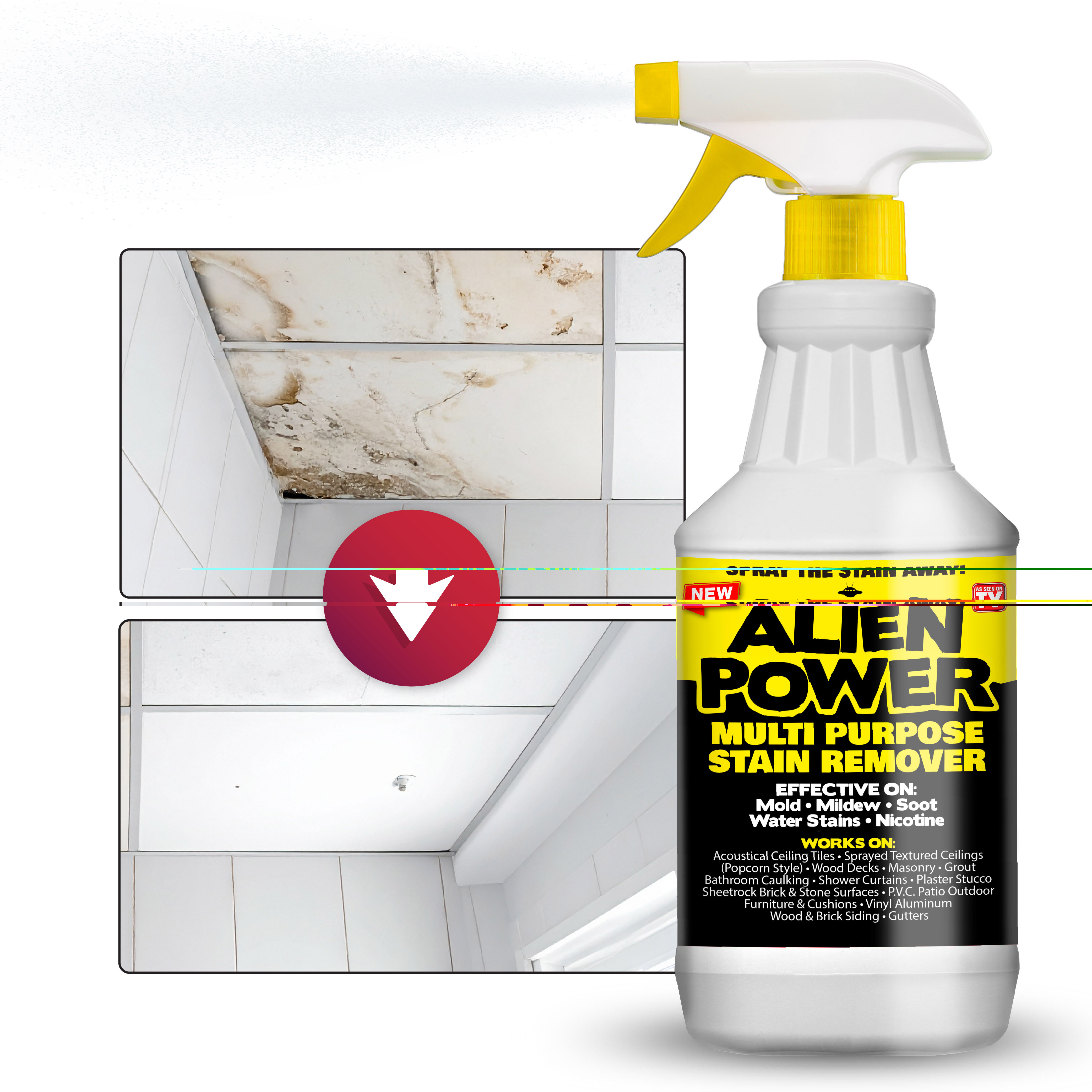 thumbnail image 5 of Alien Power Super Concentrated Multi-Purpose Stain Remover Set Mold Mildew Water Algae Cleaner Kit Spray Bottle, 5 of 12