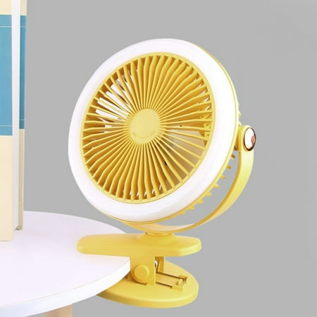 

UHUYA USB Rechargeable Desktop Clip Fan Light Desktop Handheld Small Fan Light Live Fan Lights Night Light Mini Multi-Function Fan Light