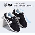 thumbnail image 4 of LUCKY STEP Stylish Retro Platform Sneakers Casual Walking Running Shoes,Black,Womens, 4 of 10