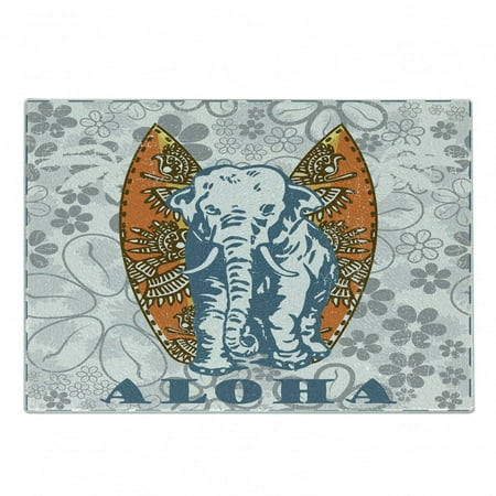 

Animal Cutting Board Surfboards and Floral Backdrop Aloha Athlete Sports Decorative Tempered Glass Cutting and Serving Board Small Size Slate Blue Pale Grey by Ambesonne