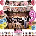 thumbnail image 4 of Decoración de fiesta de cumpleaños de canto Kpop Twice, globo, vajilla, telón de fondo, adorno de pastel, suministros para fiesta de cumpleaños, Baby Shower, 4 of 5