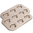 thumbnail image 3 of Molde para pasteles de acero al carbono, 2 uds., antiadherente, DIY, forma bonita, moldes para hacer postres dorados (6 rejillas, Pata de Gato TG05), 3 of 5