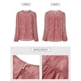 thumbnail image 7 of STARVNC Women Floral Print Crew Neck Half Sleeve Layered Keyhole Button Blouse, 7 of 7