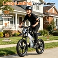 thumbnail image 3 of East doll 36V Electric Dirt Bike for Kids, 16 mph High-Speed Electric Bicycle Ride on Dirt Bike for Kids Aged 5+, 700W Peak Brushless Motor, 16" Pneumatic Tire, Max Load 154 lbs, White, 3 of 9